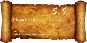 Styop Ida névjegykártya
